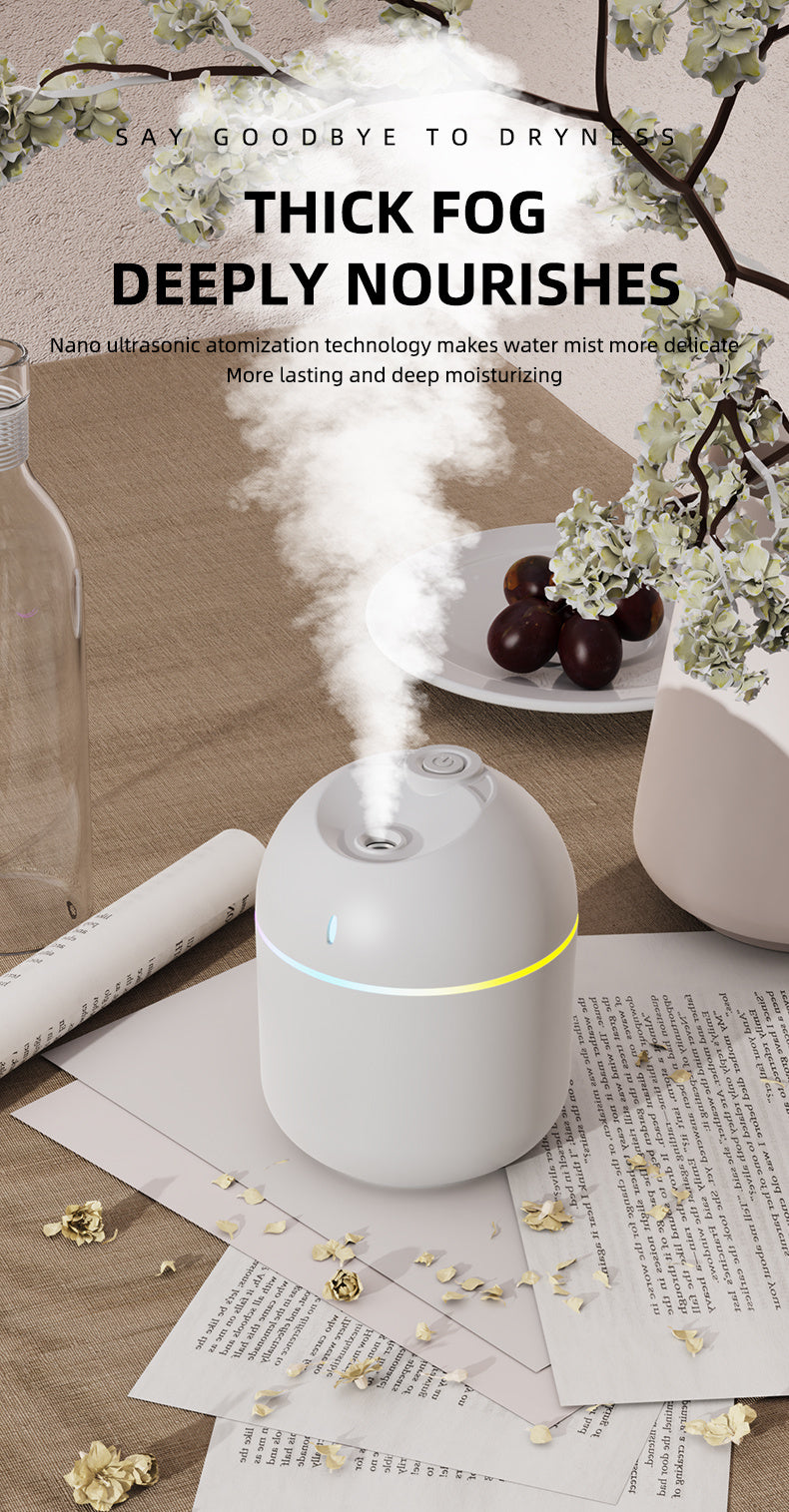 270ML USB Cool Mist Humidifier with LED Night Light