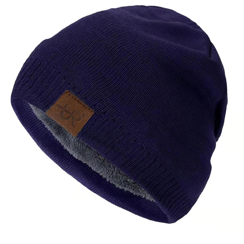 Unisex Knitted Winter Beanie with Fur Lining