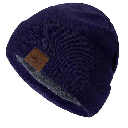 Unisex Knitted Winter Beanie with Fur Lining