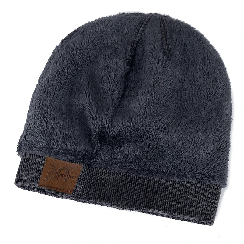 Unisex Knitted Winter Beanie with Fur Lining