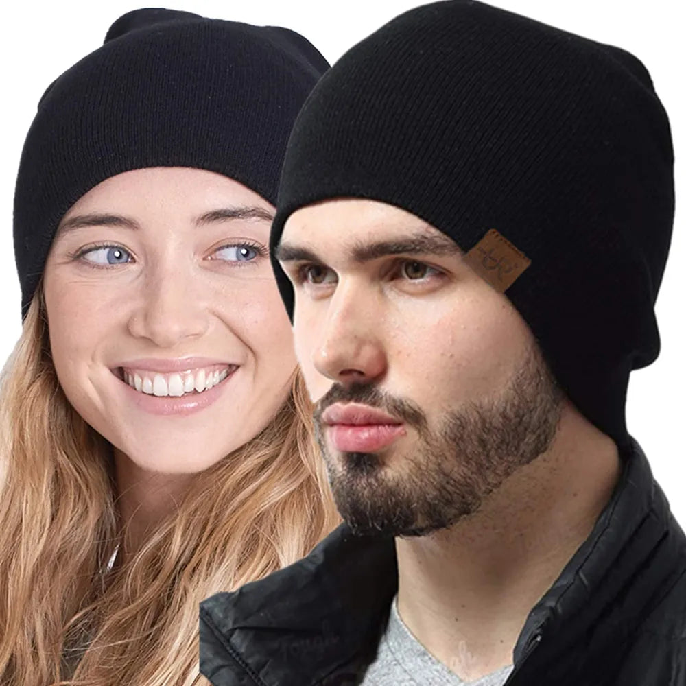 Unisex Knitted Winter Beanie with Fur Lining