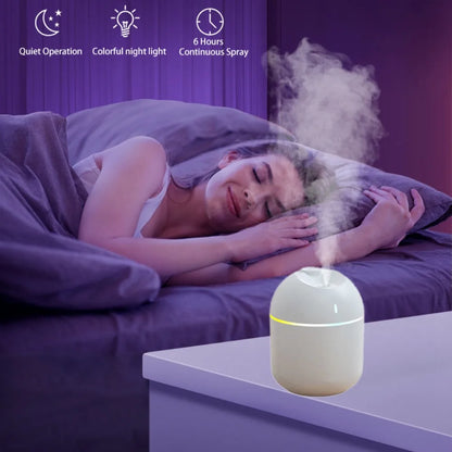270ML USB Cool Mist Humidifier with LED Night Light