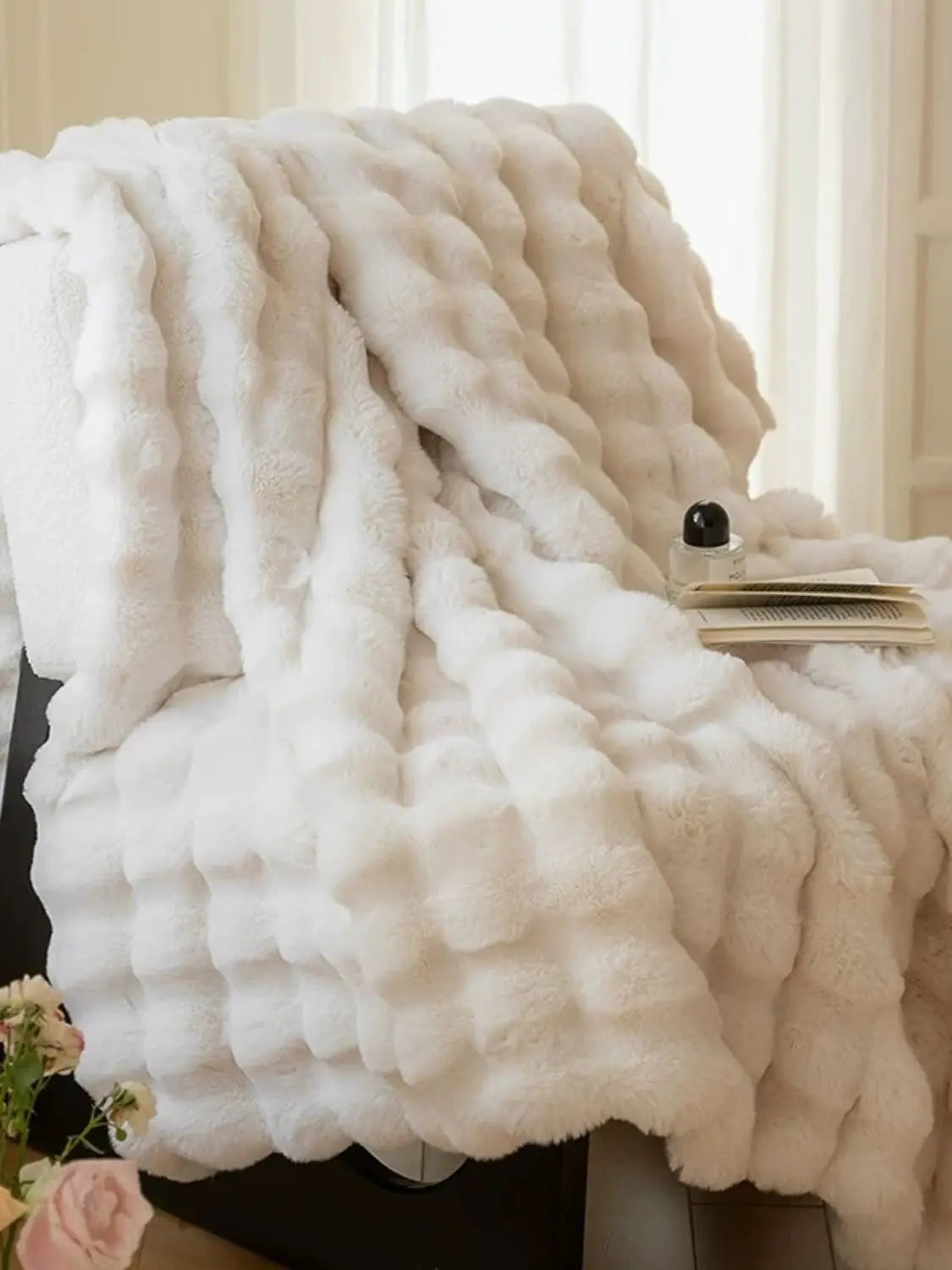 Luxury Faux Rabbit Fleece Throw Blanket