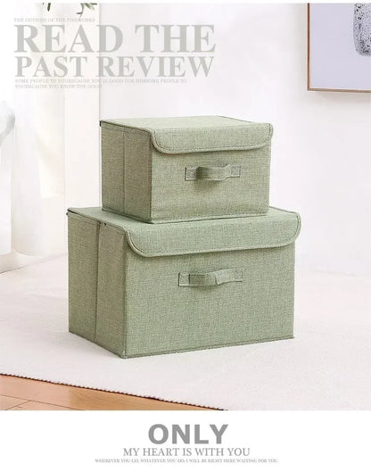 Foldable Cotton Linen Storage Basket