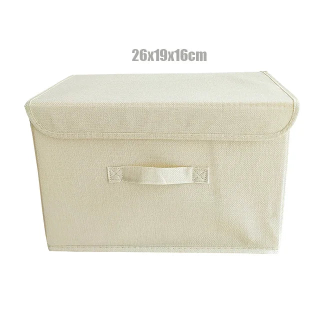 Foldable Cotton Linen Storage Basket