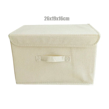 Foldable Cotton Linen Storage Basket
