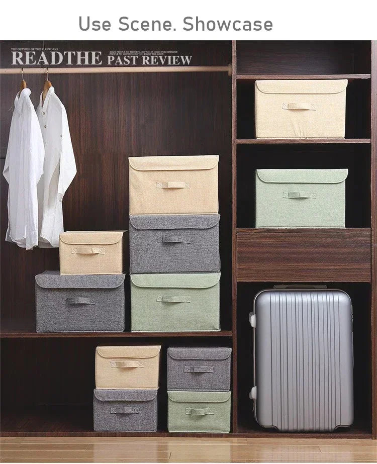Foldable Cotton Linen Storage Basket