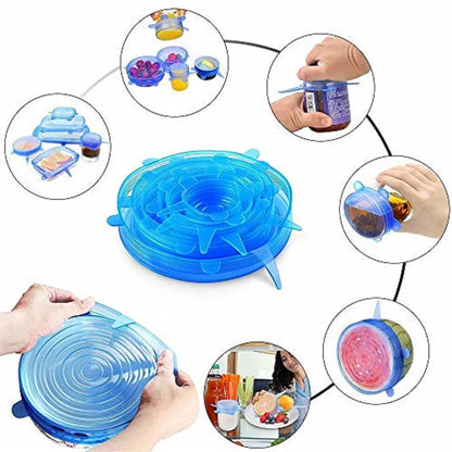 Reusable Silicone Stretch Lid Set 6pcs