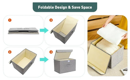 Foldable Cotton Linen Storage Basket