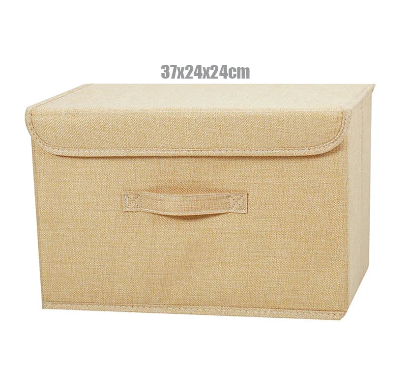 Foldable Cotton Linen Storage Basket