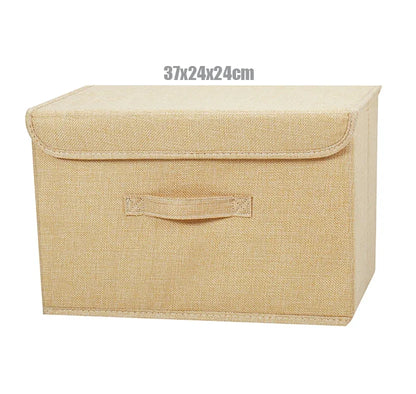 Foldable Cotton Linen Storage Basket