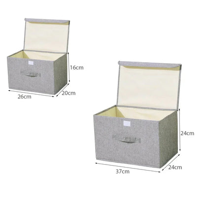 Foldable Cotton Linen Storage Basket