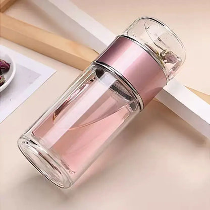 420ML Glass Tea Water Bottle with Infuser
