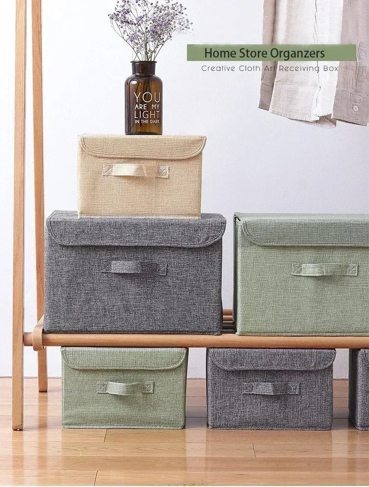 Foldable Cotton Linen Storage Basket