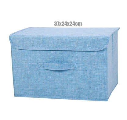 Foldable Cotton Linen Storage Basket