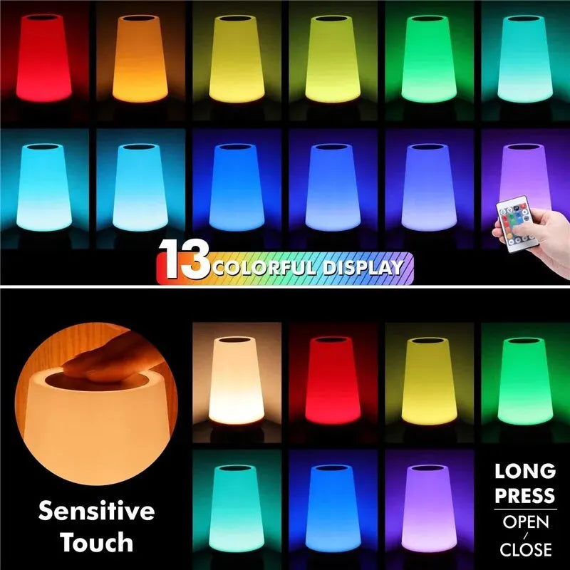 GlowNest™ RGB Touch & Remote Bedside Lamp