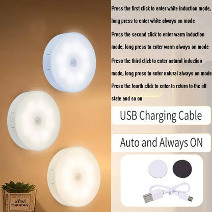USB Rechargeable Motion Sensor Puck Lights