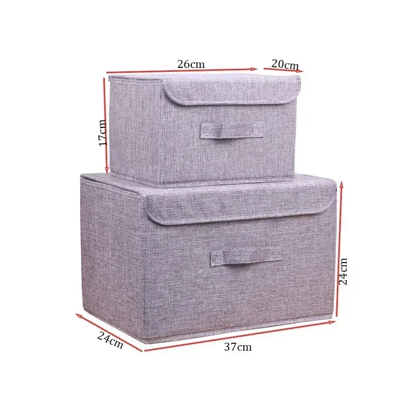 Foldable Cotton Linen Storage Basket