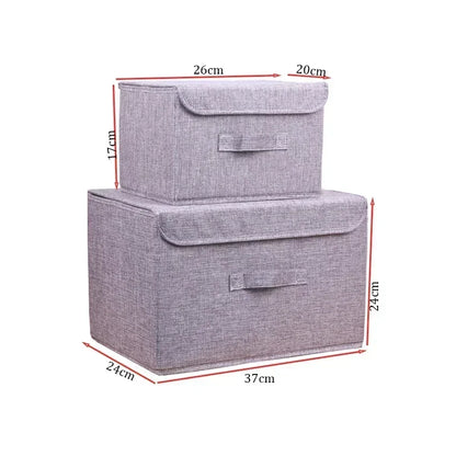 Foldable Cotton Linen Storage Basket