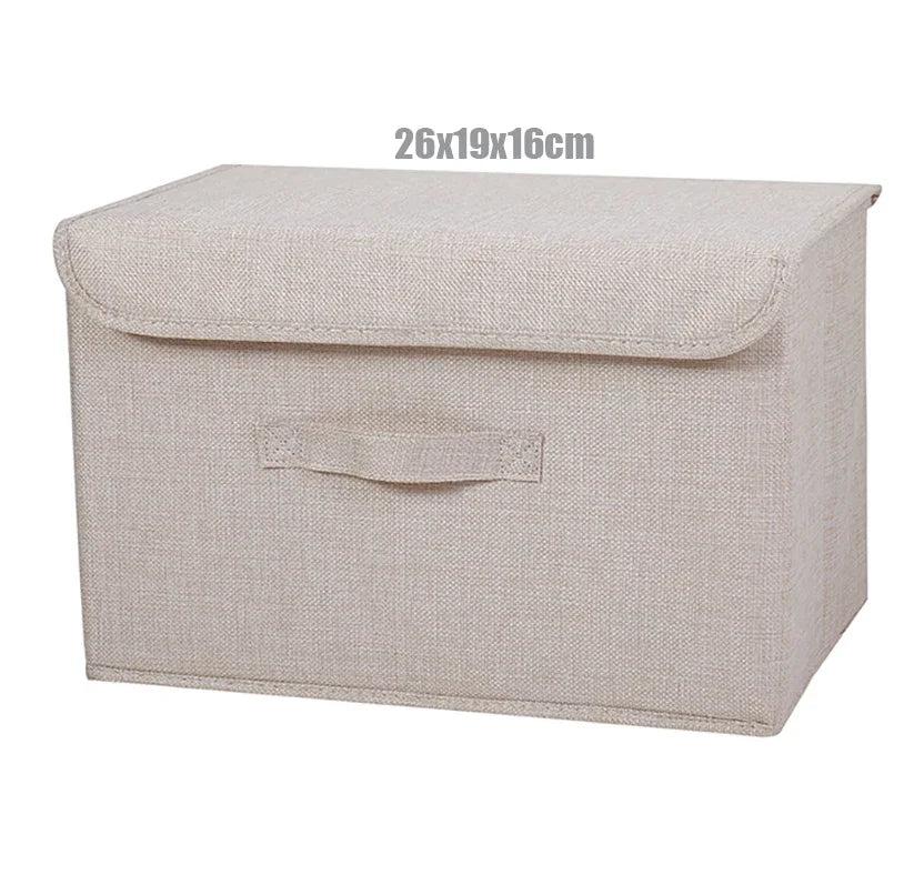 Foldable Cotton Linen Storage Basket