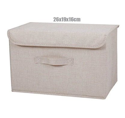 Foldable Cotton Linen Storage Basket