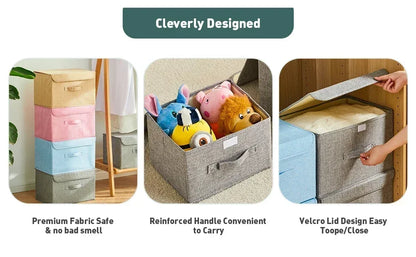 Foldable Cotton Linen Storage Basket