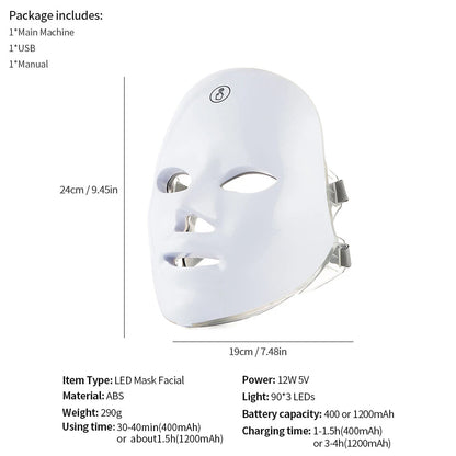 7-Color LED Photon Facial Mask