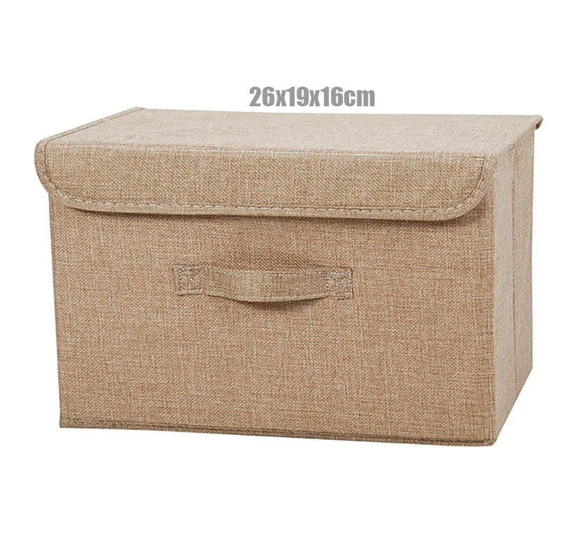 Foldable Cotton Linen Storage Basket
