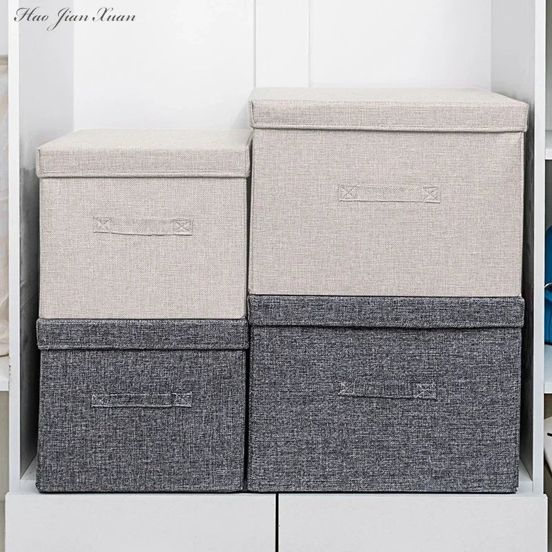 Foldable Cotton Linen Storage Basket