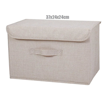 Foldable Cotton Linen Storage Basket