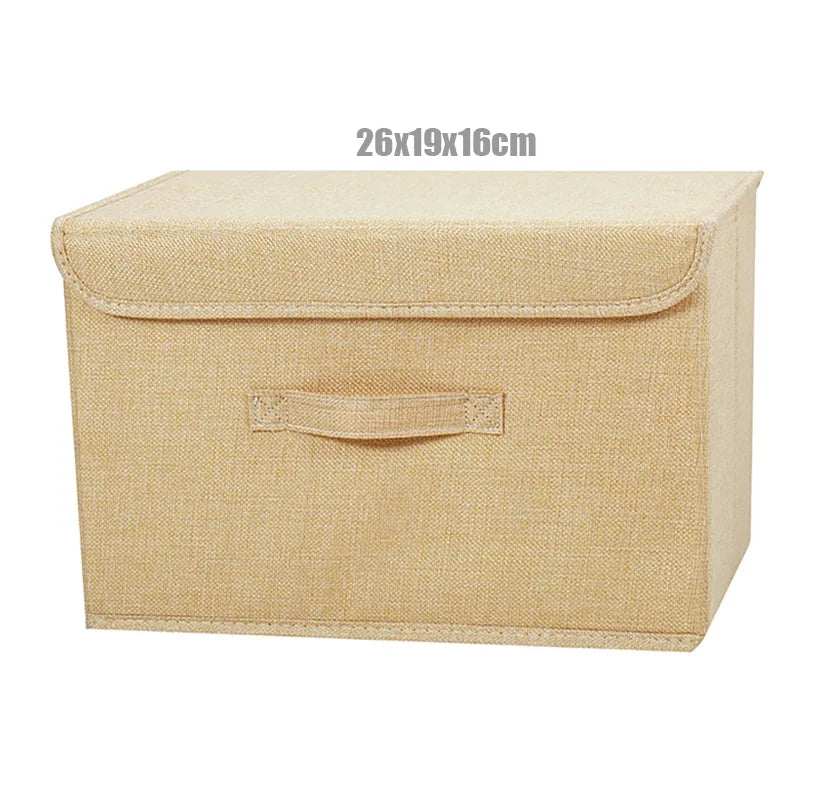Foldable Cotton Linen Storage Basket