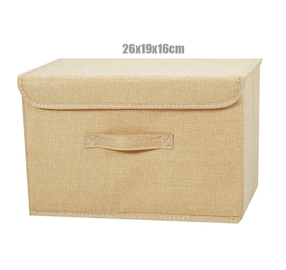 Foldable Cotton Linen Storage Basket