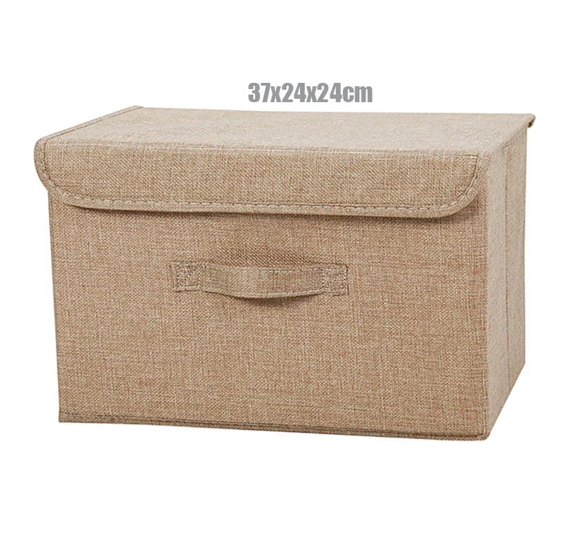 Foldable Cotton Linen Storage Basket