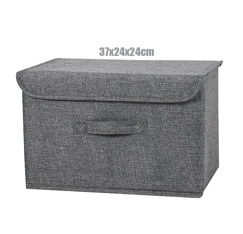 Foldable Cotton Linen Storage Basket