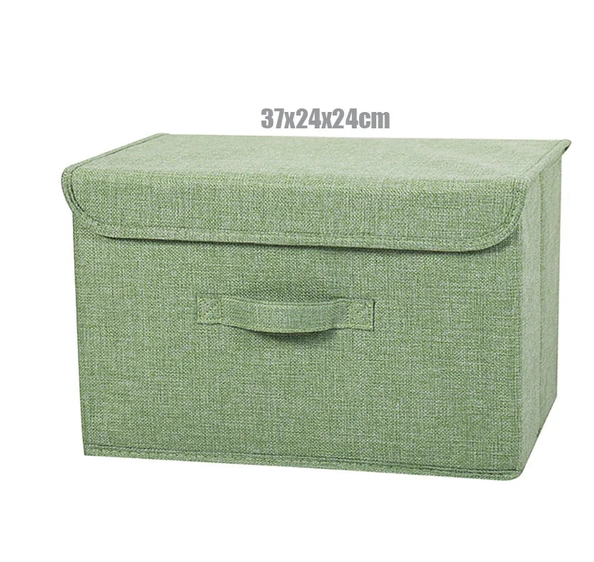 Foldable Cotton Linen Storage Basket