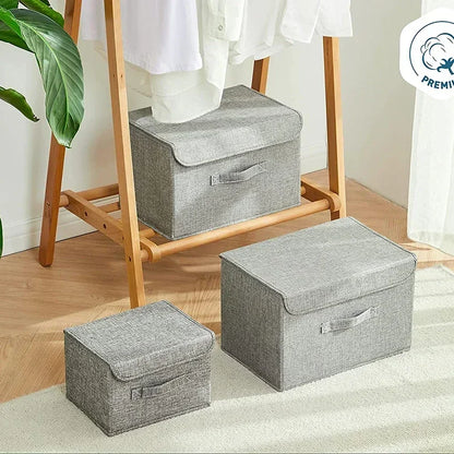 Foldable Cotton Linen Storage Basket