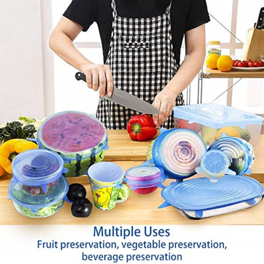 Reusable Silicone Stretch Lid Set 6pcs