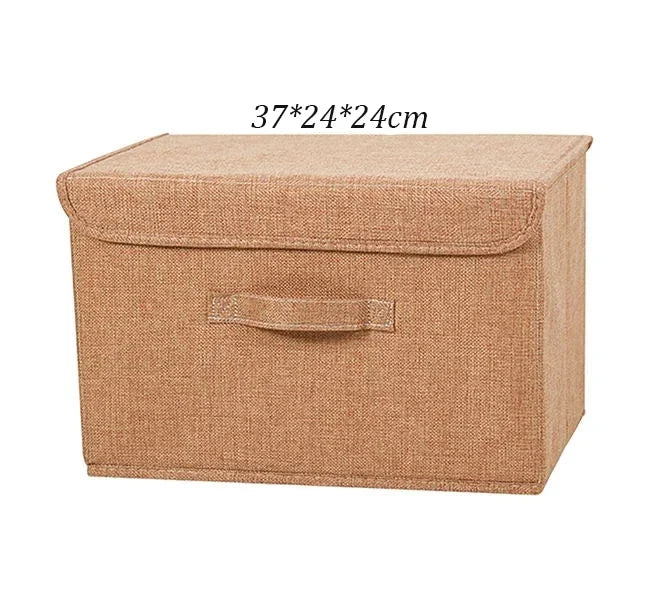 Foldable Cotton Linen Storage Basket