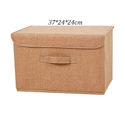 Foldable Cotton Linen Storage Basket