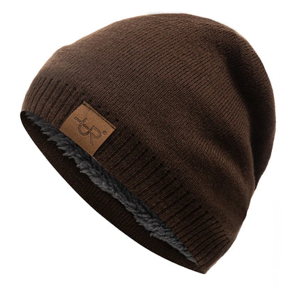 Unisex Knitted Winter Beanie with Fur Lining