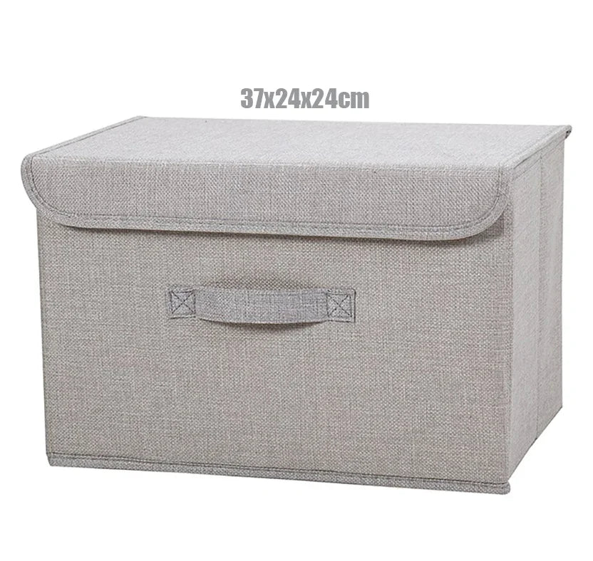 Foldable Cotton Linen Storage Basket