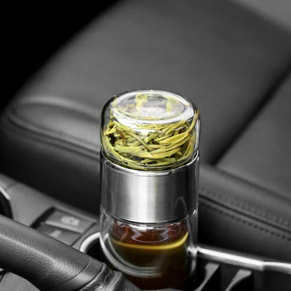 420ML Glass Tea Water Bottle with Infuser